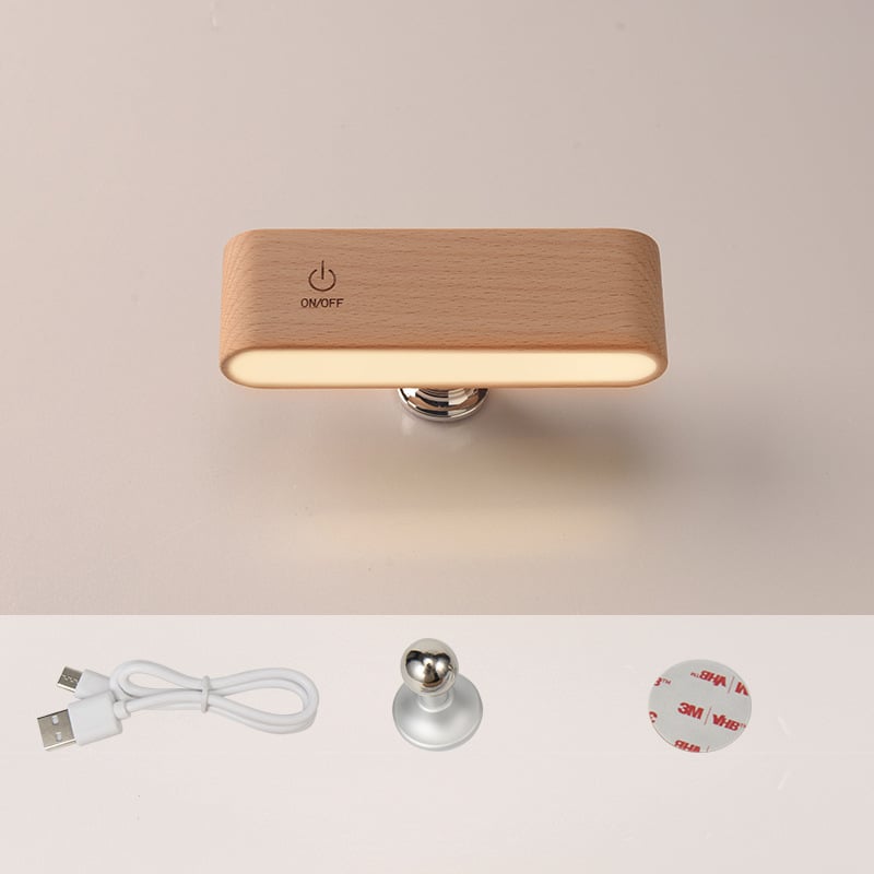 Massief houten bureaulamp met magnetische oplading 
